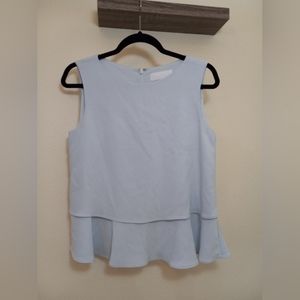 Co Women's Light Blue Peplum Top